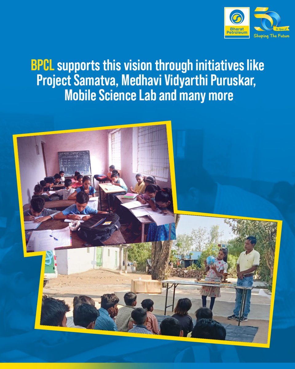 BPCLimited's tweet image. Education is the foundation of every strong nation,  empowering thought, innovation, and change.

BPCL continues to support this journey through its learning initiatives.

Wishing everyone Happy National Education Day!

#BPCL #NationalEducationDay #LearningForTomorrow…