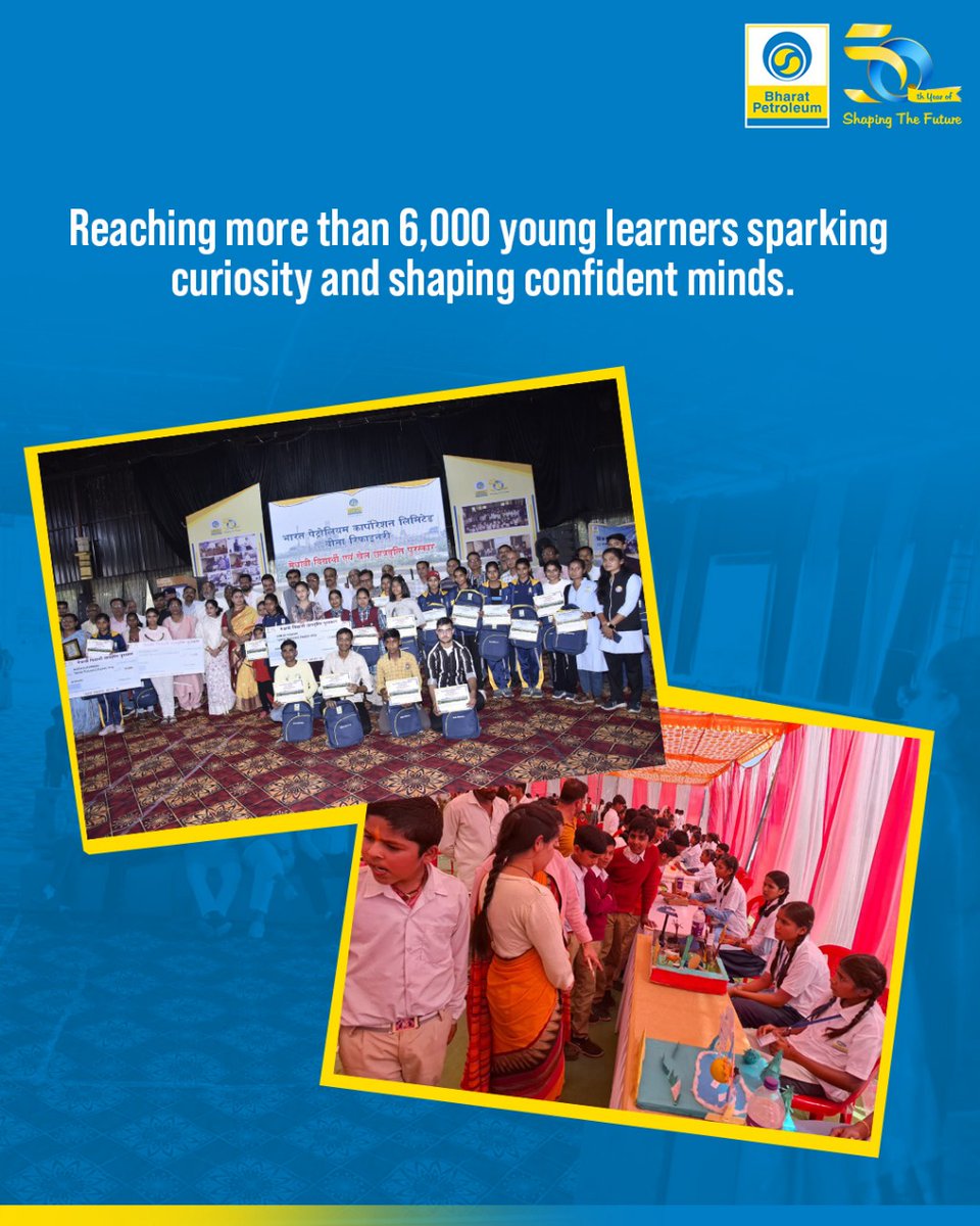 BPCLimited's tweet image. Education is the foundation of every strong nation,  empowering thought, innovation, and change.

BPCL continues to support this journey through its learning initiatives.

Wishing everyone Happy National Education Day!

#BPCL #NationalEducationDay #LearningForTomorrow…