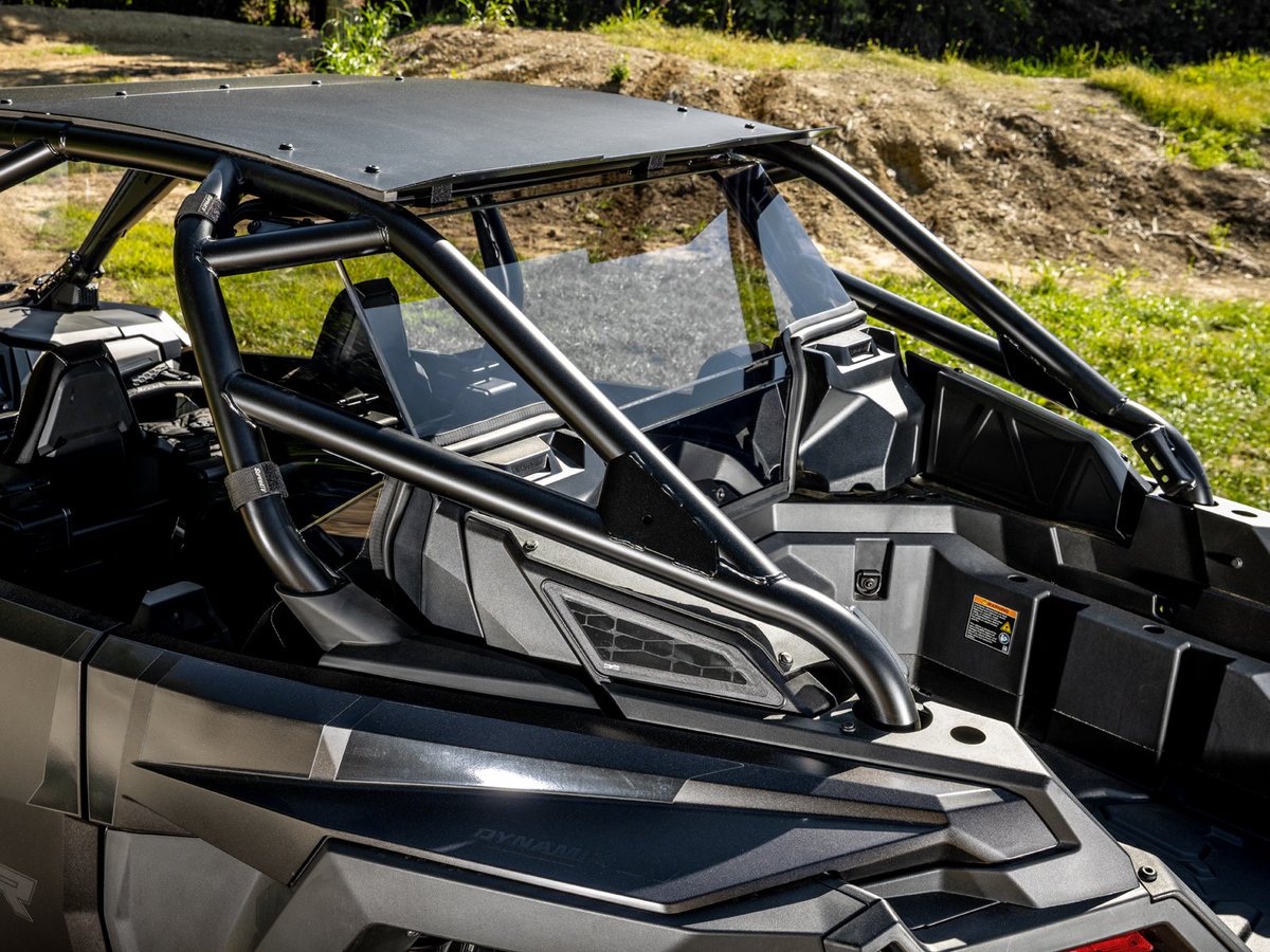 superatvtweet's tweet image. 🛡️ Finish your cab and get more comfort with #SuperATV’s #PolarisRZR #ProR Rear Windshield. It gives you year-round protection and stops the dust swirl caused by using a front windshield alone. You get comfort, protection, and better rides. 😎👍 #LetsRide