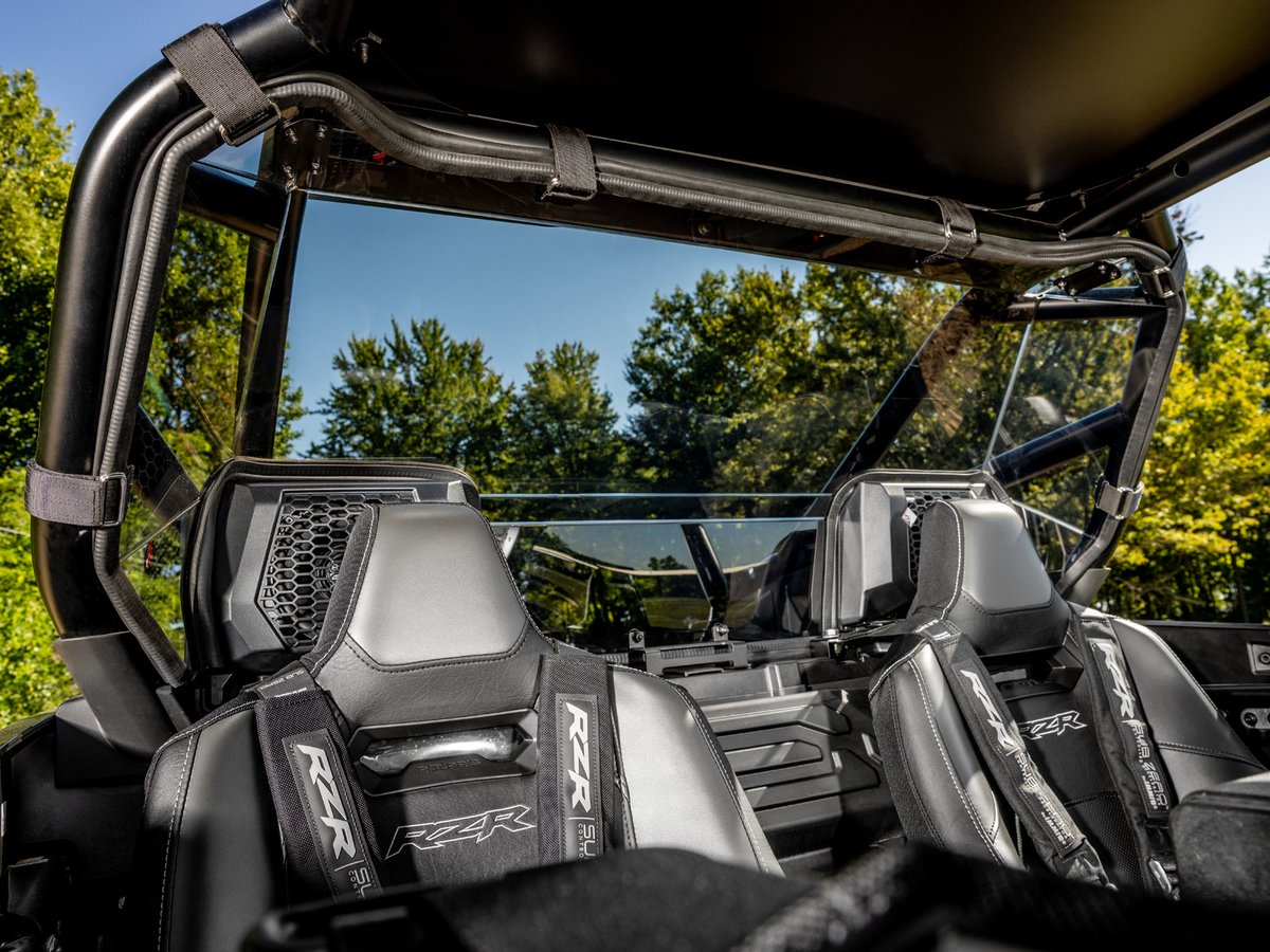 superatvtweet's tweet image. 🛡️ Finish your cab and get more comfort with #SuperATV’s #PolarisRZR #ProR Rear Windshield. It gives you year-round protection and stops the dust swirl caused by using a front windshield alone. You get comfort, protection, and better rides. 😎👍 #LetsRide