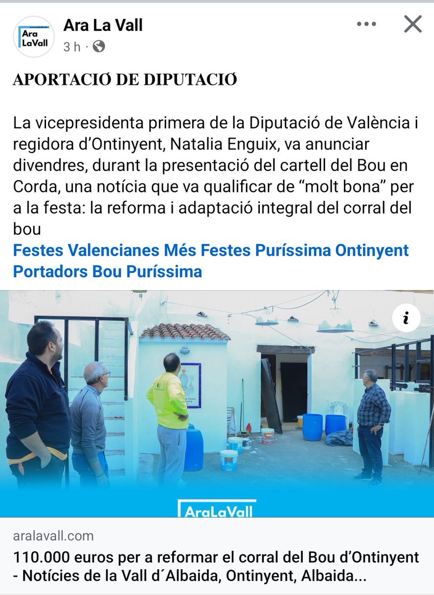 "Això ho pague jo!" Afirmava la vicepresidenta de la Diputació de València