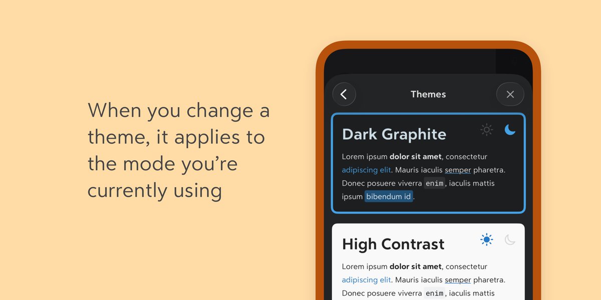 BearNotesApp's tweet image. #BearTips Bear’s theme indicator shows your active theme for Light/Dark Mode.

Look for the little sun &amp;amp; moon next to the theme name! ☀️🌙