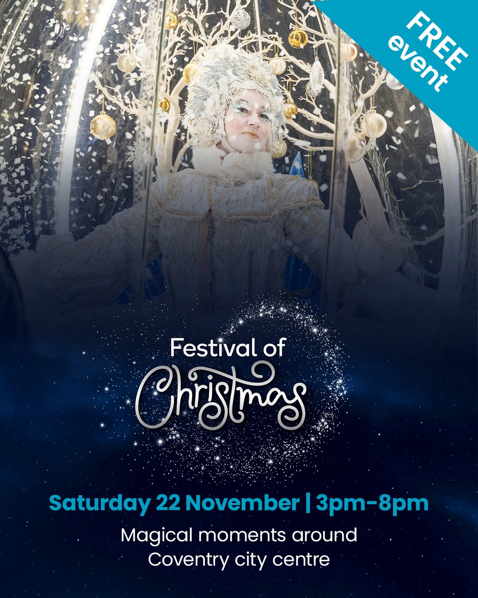 We’re getting into the festive spirit as we bring The Magic of Christmas to Coventry Cathedral Ruins as part of Coventry’s Festival of Christmas! 🎄

🎅 Sat 22 Nov | 3–8pm
✨ Father Christmas, live performances, fire &amp; ice sculpting + more — all FREE!
👉 coventry.gov.uk/festivalofchri…