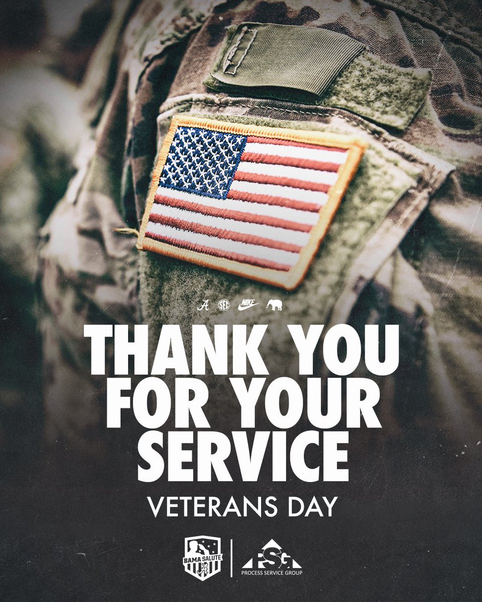 AlabamaWBB's tweet photo. Today we honor and celebrate all the men and women of our armed forces! 

Thank you to all who have served and those who are still serving our country! 

#BamaSalute 🇺🇸 https://t.co/pSZ5NVgJGq