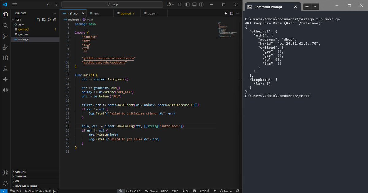 DevByJordan's tweet photo. Day 5/10 #100DaysofCode

Published the package and tested the connection for config retrieval. All working so far 🥳🙌

@golang @vyos_dev 

https://t.co/JxzUcQlujJ https://t.co/VignBOGeDe