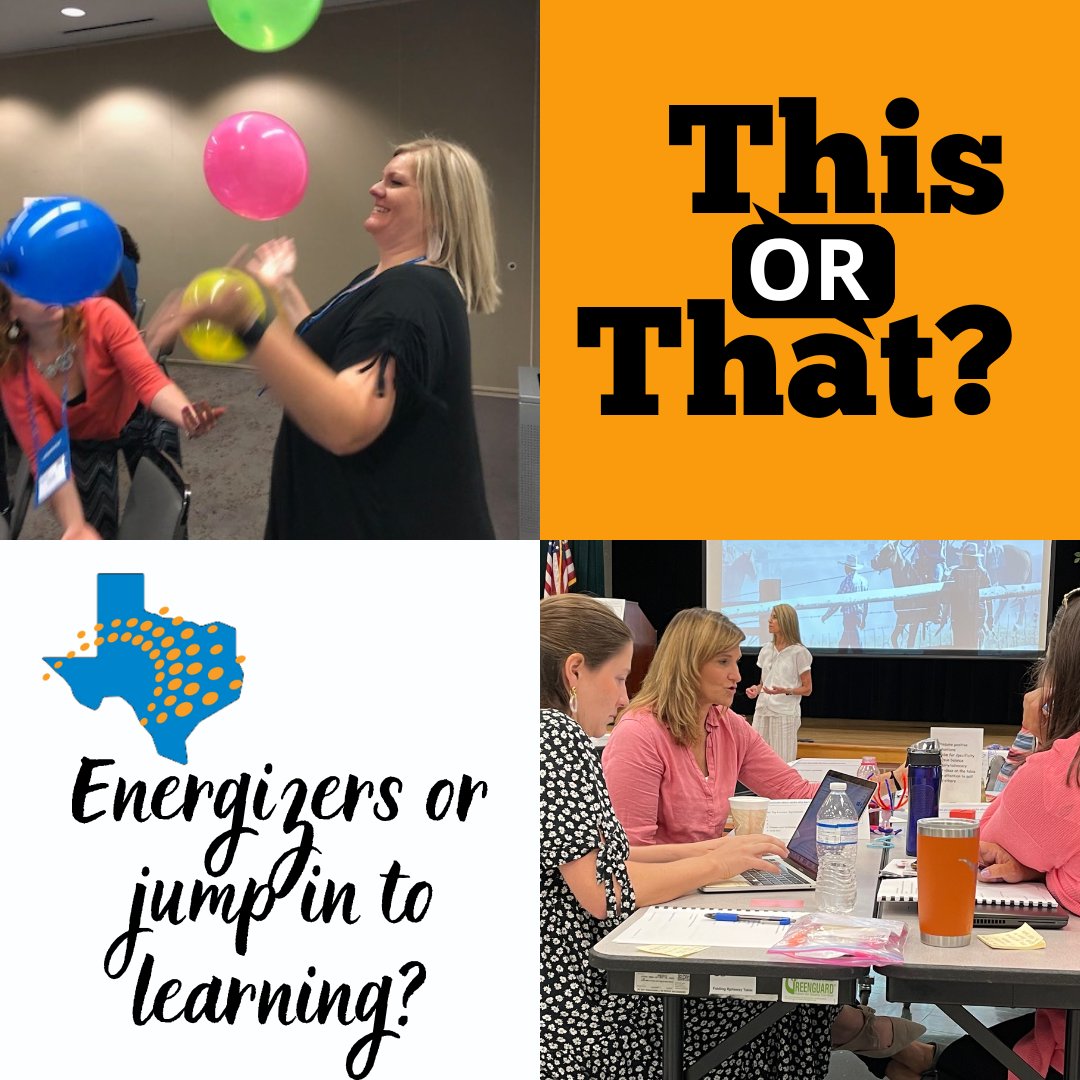 LearnTexas's tweet image. Icebreakers &amp;amp; laughs 🎲😂 or jump right in 🚀 — what’s your PD style? #ThisOrThatTuesday #adultlearning #LFTXlearns