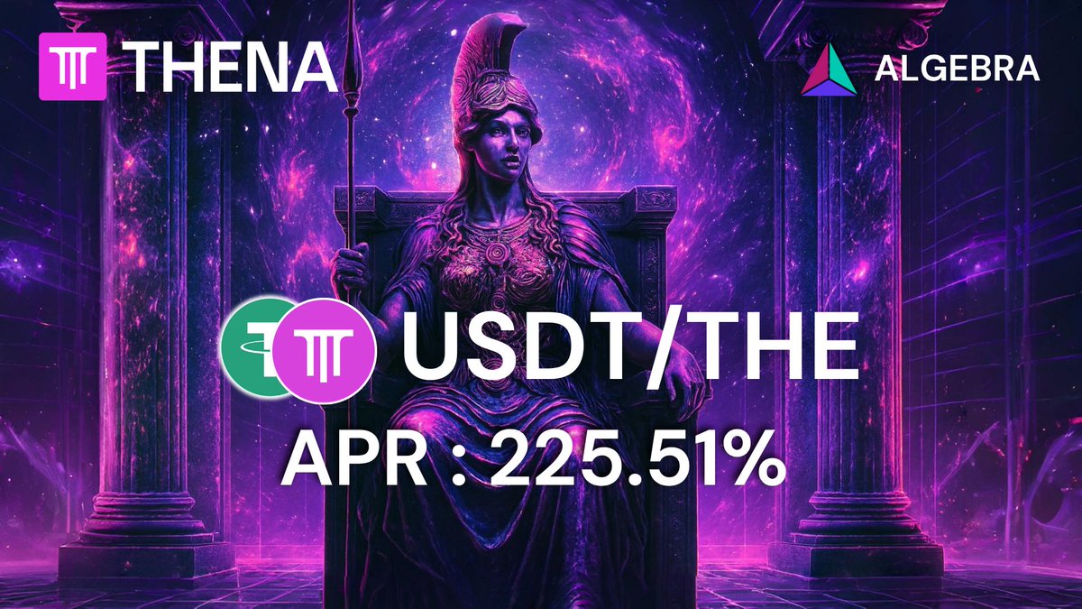 While you’re waiting for green candles, someone’s collecting fees every second 💸

USDT/THE manual pool now have an APR upto 225% <a href="/ThenaFi/">THENA</a>, powered by <a href="/CryptoAlgebra/">Algebra DEX Engine</a> ✨

➤ Choose Fees or $THE emissions 🏛️
➤ Select Your range 📈
➤ Deposit &amp; Earn 🪙

Start earning Today ⏳