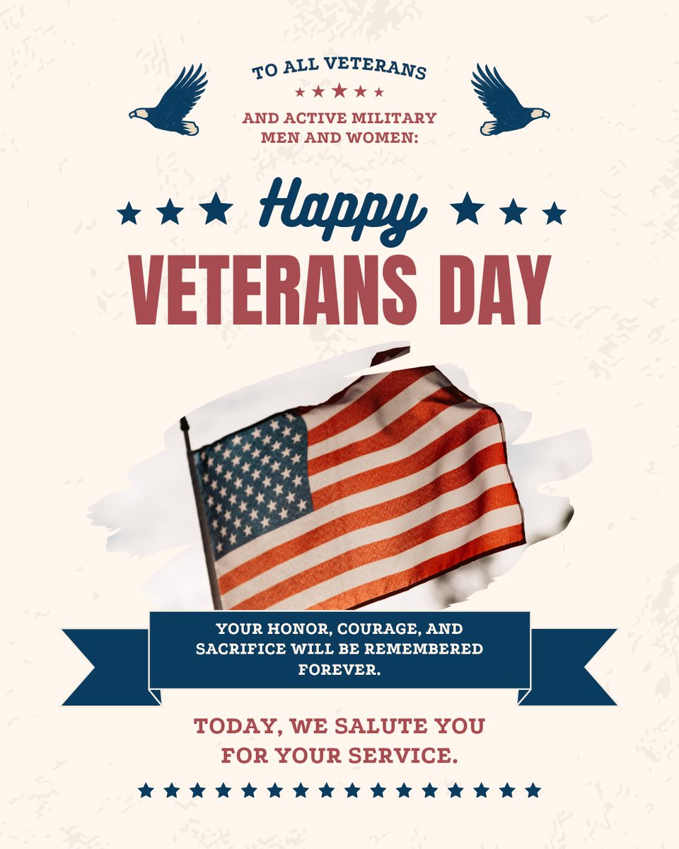DemocracyFCU's tweet photo. Today, we honor and thank all the brave men and women who have served our country.  Our branches will be closed tomorrow, November 11.
PS. Don’t forget!  You can still access your accounts anytime through our online banking and mobile app.
Thank you, Veterans. We salute you! 🫡 https://t.co/UYaUokls3Q