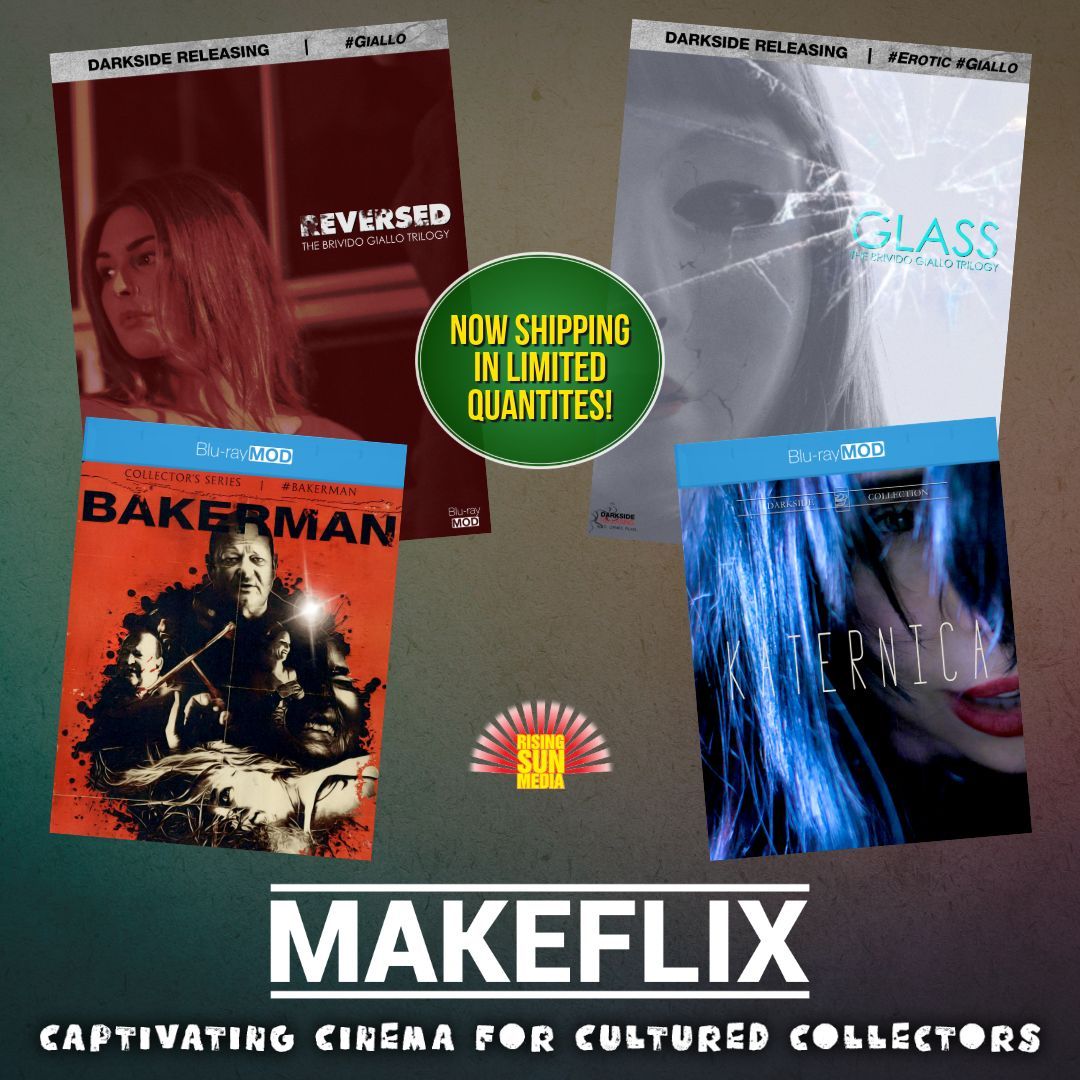 makeflix's tweet image. NEW THIS WEEK: Erotic giallos REVERSED &amp;amp; GLASS (2016) plus a vengeful BAKERMAN and horror/drama KATERNICA — now shipping while supplies last!

makeflix.com/collections/ri…

#Makeflix #NewThisWeek #Reversed #Glass #Bakerman #Katernica #RisingSunMedia #BluRayMOD #LimitedTitles