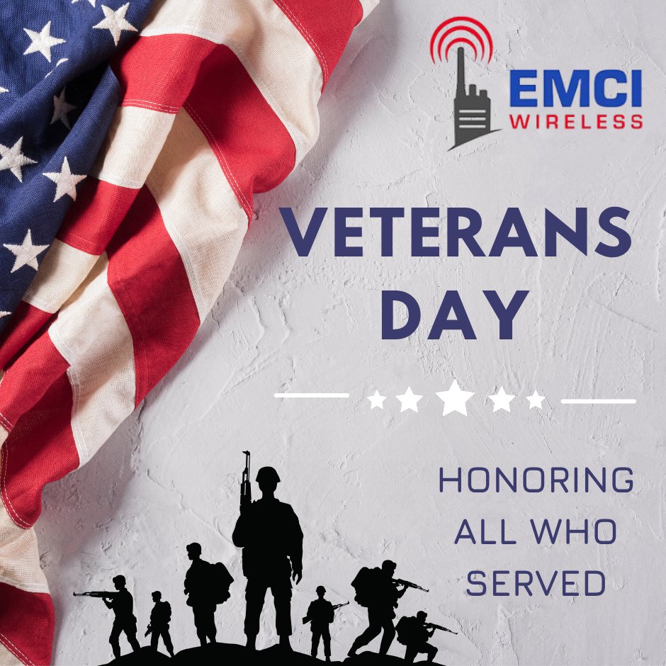 Today, we pause to honor the brave men and women who have served and continue to serve our country. Your courage, dedication, and sacrifice protect the freedoms we cherish every day.

From all of us at EMCI Wireless, thank you for your service.