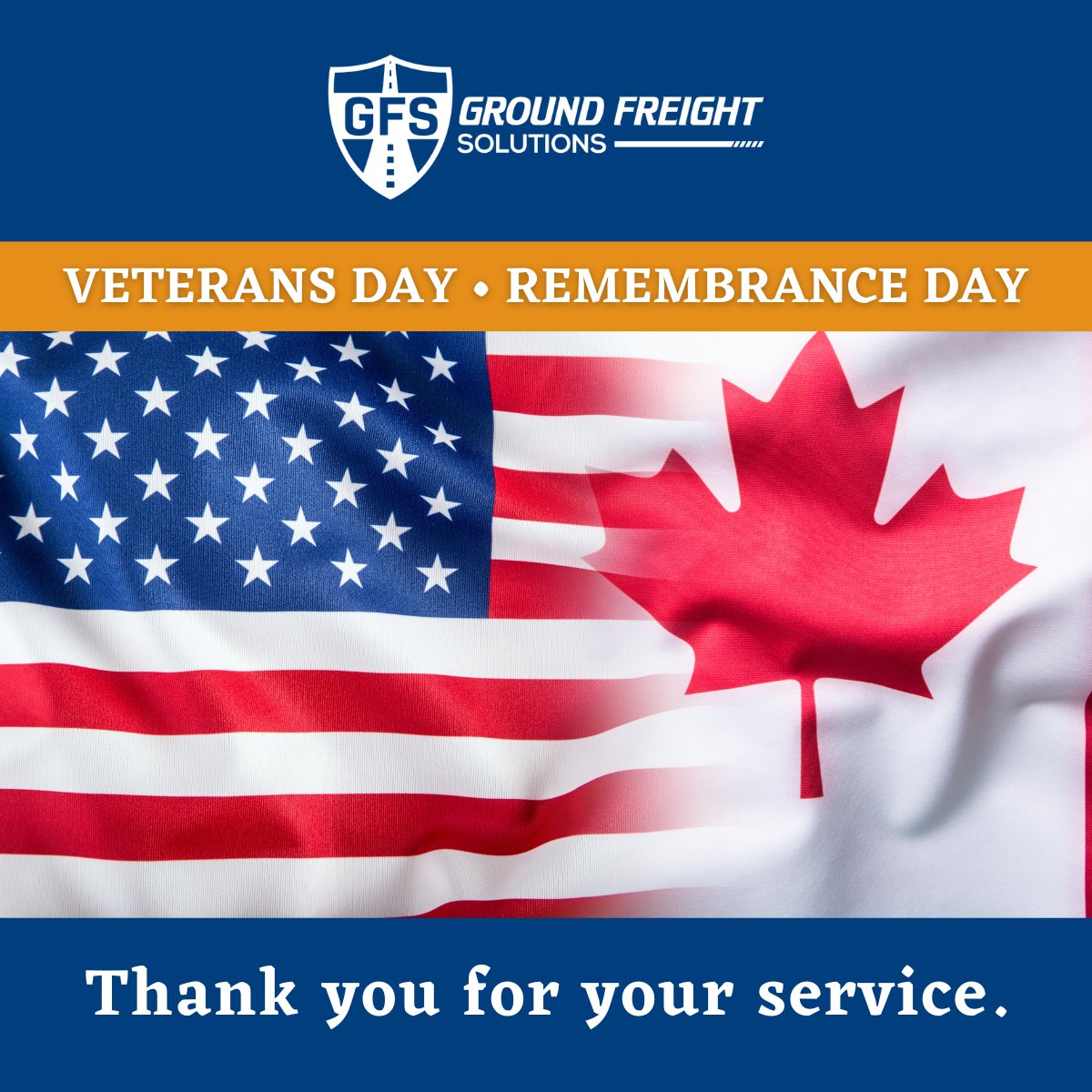 GroundFS's tweet image. GFS honors those who served, and we carry their strength in our hearts. Happy #VeteransDay (U.S.) and #Remembrance Day (Canada).

#ThankyouVeterans #AirFreight #Logistics #SupplyChain