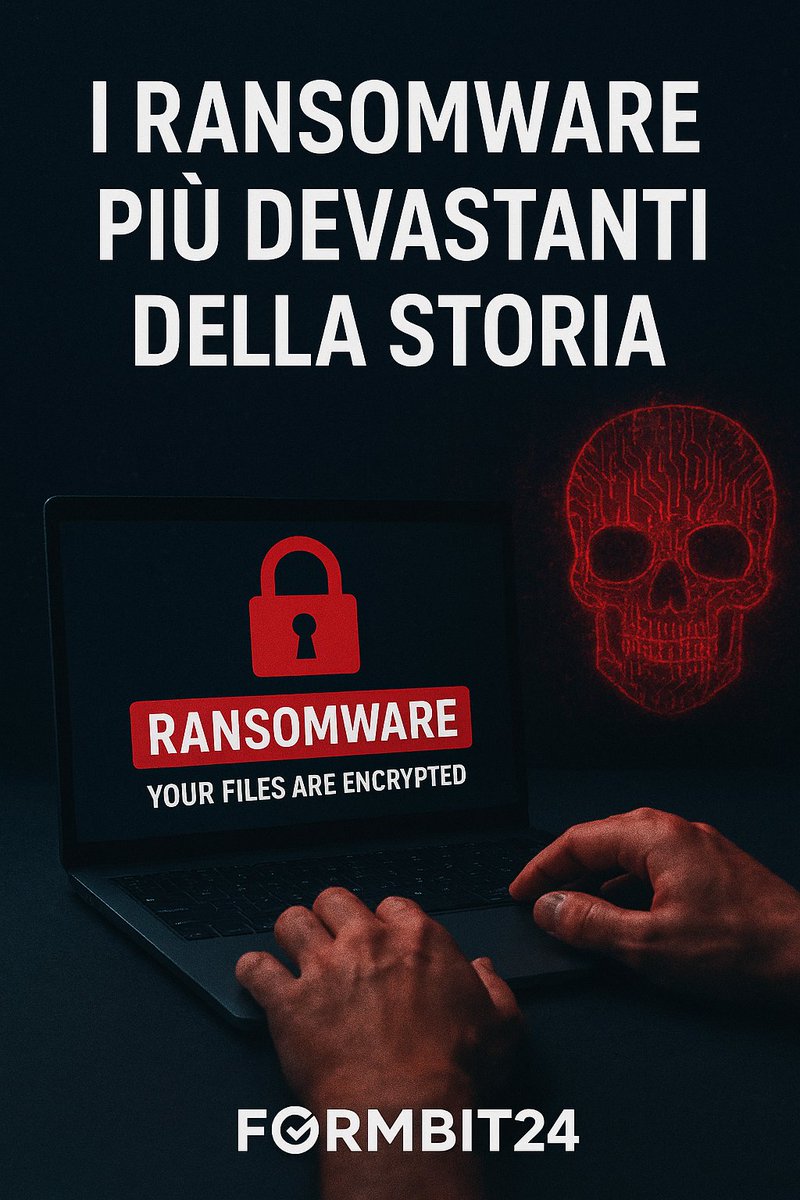 Formbit24's tweet image. Un clic, e i tuoi file spariscono. Per sempre.
Ripercorriamo i ransomware più devastanti della storia

Video  youtube.com/shorts/tVNgpJz…
Blog: formbit24.weebly.com/formblog/i-ran…

#FormBit24 #Ransomware #CyberSecurity #Malware #SicurezzaDigitale