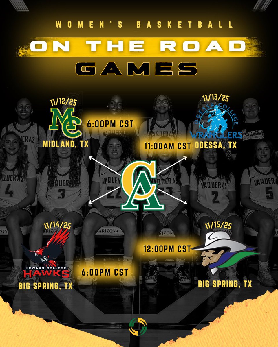 Huge road games for your Vaqueras in Texas this week. Let’s go💚💛

#vaqswbb2025 #cacfamily #JUCO #cacwbb
