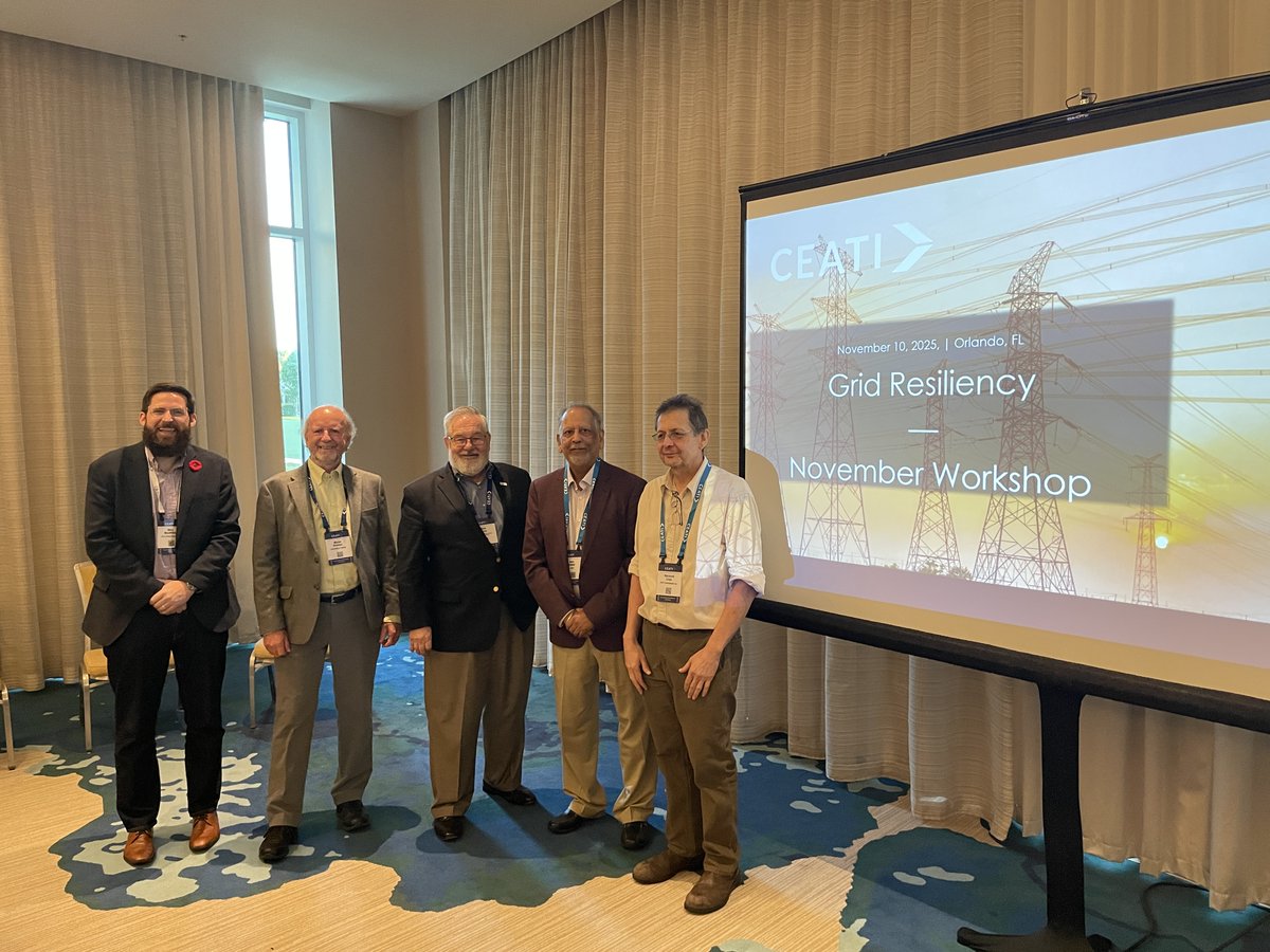 NERC_Official's tweet image. Mark Lauby delivered a presentation on NERC’s perspective on BPS reliability at the CEATI Grid Resiliency Workshop in Orlando. The event brought utilities together to advance frameworks for measuring, managing, and strengthening grid resiliency. 

#NERC #CEATI