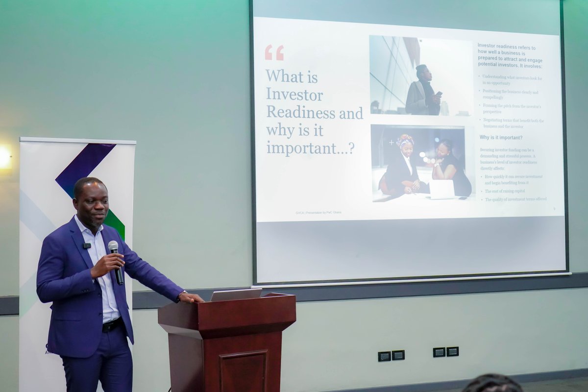 PwCGhana's tweet image. Empowering SMEs for Growth 📈
Our Deals team joined GVCA’s SME Investment Readiness Workshop during #StartUpWeek. Led by Daniel Koomson, we shared insights on investor readiness and strategies to attract investment for sustainable SME growth.

#PwCGhana #SMEs #BusinessGrowth