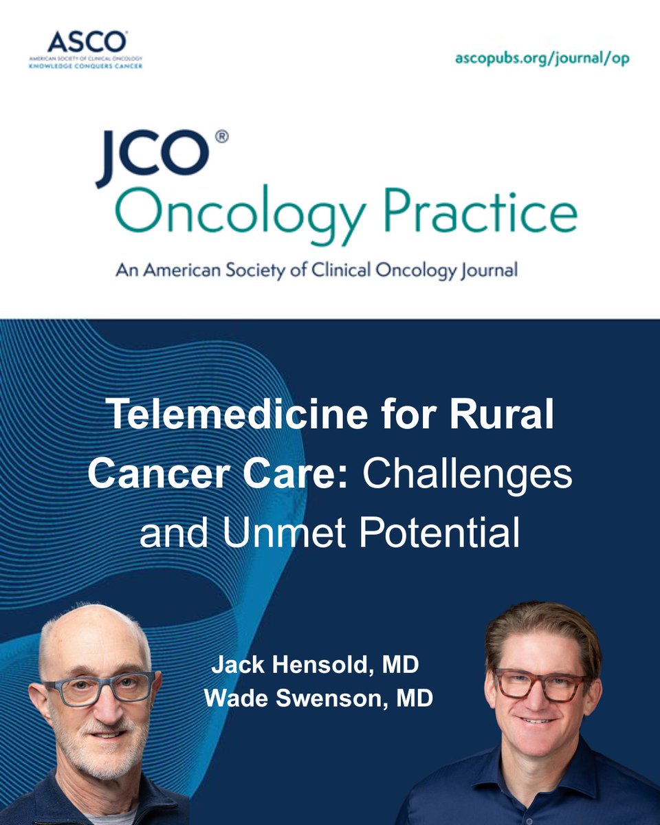 Excited to share our editorial "Telemedicine for Rural Cancer Care: Challenges and Unmet Potential" in <a href="/JCOOP_ASCO/">JCO Oncology Practice</a> w/ Jack Hensold. Discussing low adoption, barriers, solutions like team-based models. #JCOOP <a href="/TCUBurnettMed/">The Anne Burnett Marion School of Medicine at TCU</a> #GoFrogs <a href="/RuralCancer/">Rural Cancer</a>
ascopubs.org/doi/10.1200/OP…