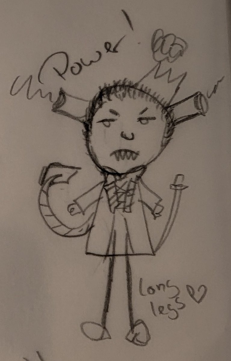 Hiji90772635's tweet photo. #funscetch Livius Sparda artskill: He has drawn as kid V and Lethe. And Griffon! Also... There is laurines Artskill too, she has drawn her beloved King, after she saw hom in Sin Devil Trigger.  I think... It's very cute! And habe my OCs more personallity! https://t.co/LeLmPXXOb4