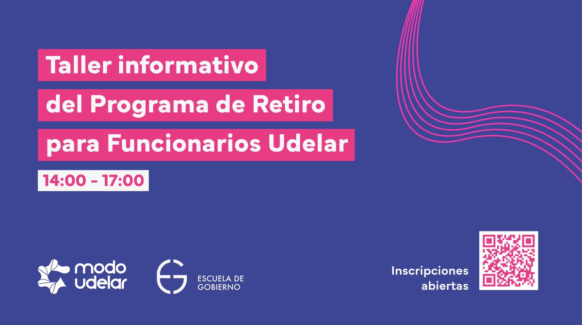 🏛️¿Sos parte de la Udelar y estás pensando en jubilarte? Participá del taller informativo del Programa de Retiro para Funcionarios.

🗓️Viernes 21/11 en la Feria Modo Udelar. 

📝Inscribite a través del siguiente formulario: forms.gle/YgXoNxVhmJAbVS…