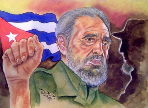 Caricatura titulada "Fidel Castro" realizada con motivo del 65 aniversario del establecimiento de las relaciones diplomáticas entre Egipto y Cuba, presentada en la exposición "Cuba en el corazón de Egipto" del autor Mohamed Fathy 

#100AñosConFidel   #SomosCuba #SomosContinuidad