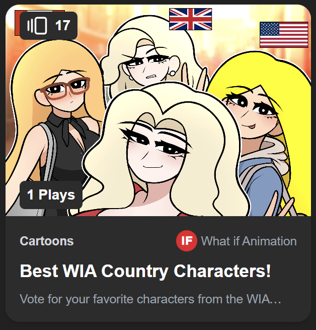 WhatifAnimation's tweet image. I’m curious which character you like the most 😆
Go cast your vote here!

UwUFUFU: uwufufu.com/worldcup/best-…