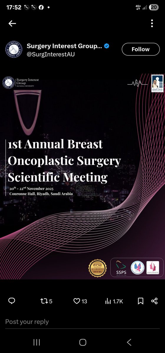 Saudi Society of Breast & Endocrine Surgery(SSBES) tweet media