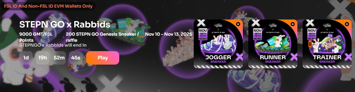 _ss_blaze2_'s tweet photo. Raffle Mint Live! 🎟️🐰
@Ubisoft x @RabbidsOfficial x @Stepnofficial 

👟 200 Animated Genesis Sneakers
🗓️Nov 10-13, 11AM UTC
🪙9,000 GMT per ticket
🔁If you don’t win 👉 GMT refunded
🔗 https://t.co/nxssQIqymR

Good luck. You’ll need it. 😈

#STEPNGOxRabbids #STEPN #STEPNGO #MOOAR #Raffle #Mint #NFT #Sneakers