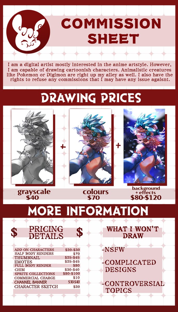 mochio_bonio's tweet photo. COMMISSION PRICES UPDATED !!
(i figure 160 was just way too jump in price for a full artwork piece for decided to settle with 120 dollars,
but yeah comms are opened !! )
i do emotes real quick so if you guys want im down
RETWEETS ARE APPRECIATED !!
#commmissionopen https://t.co/I5RIvCwe27