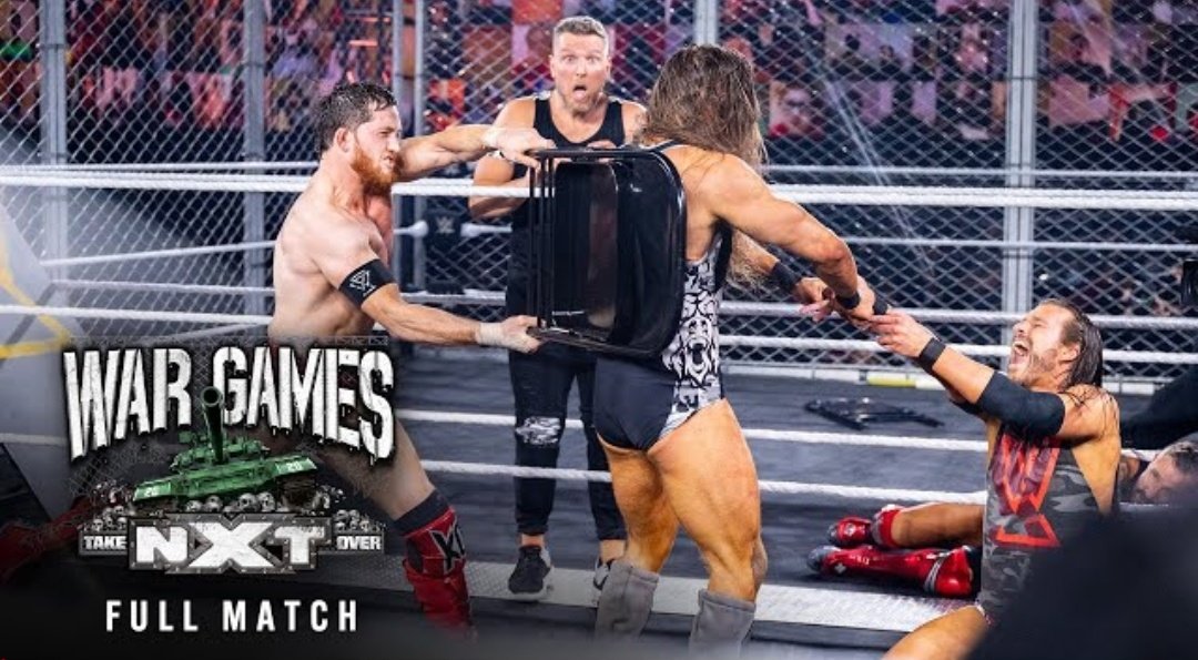 AllredtheGiant's tweet image. From #WWENXT YouTube:

Team McAfee
(Pat McAfee, Pete Dunne, Danny Burch, Oney Lorcan)
vs.
Undisputed Era
(Adam Cole, Roderick Strong, Bobby Fish, Kyle O'Reilly)

#WarGames Match | #NXTTakeover

youtu.be/G0qCIeRncXw?si…