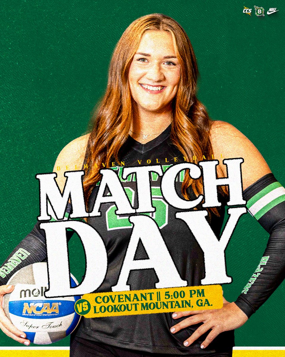 𝐂𝐂𝐒 𝐓𝐨𝐮𝐫𝐧𝐚𝐦𝐞𝐧𝐭 𝐓𝐢𝐦𝐞

🆚 | Covenant
⏰ | 5 PM
📍 | Lookout Mountain, Ga. 
🔗 | linktr.ee/BelhavenVB

 #GoGreen