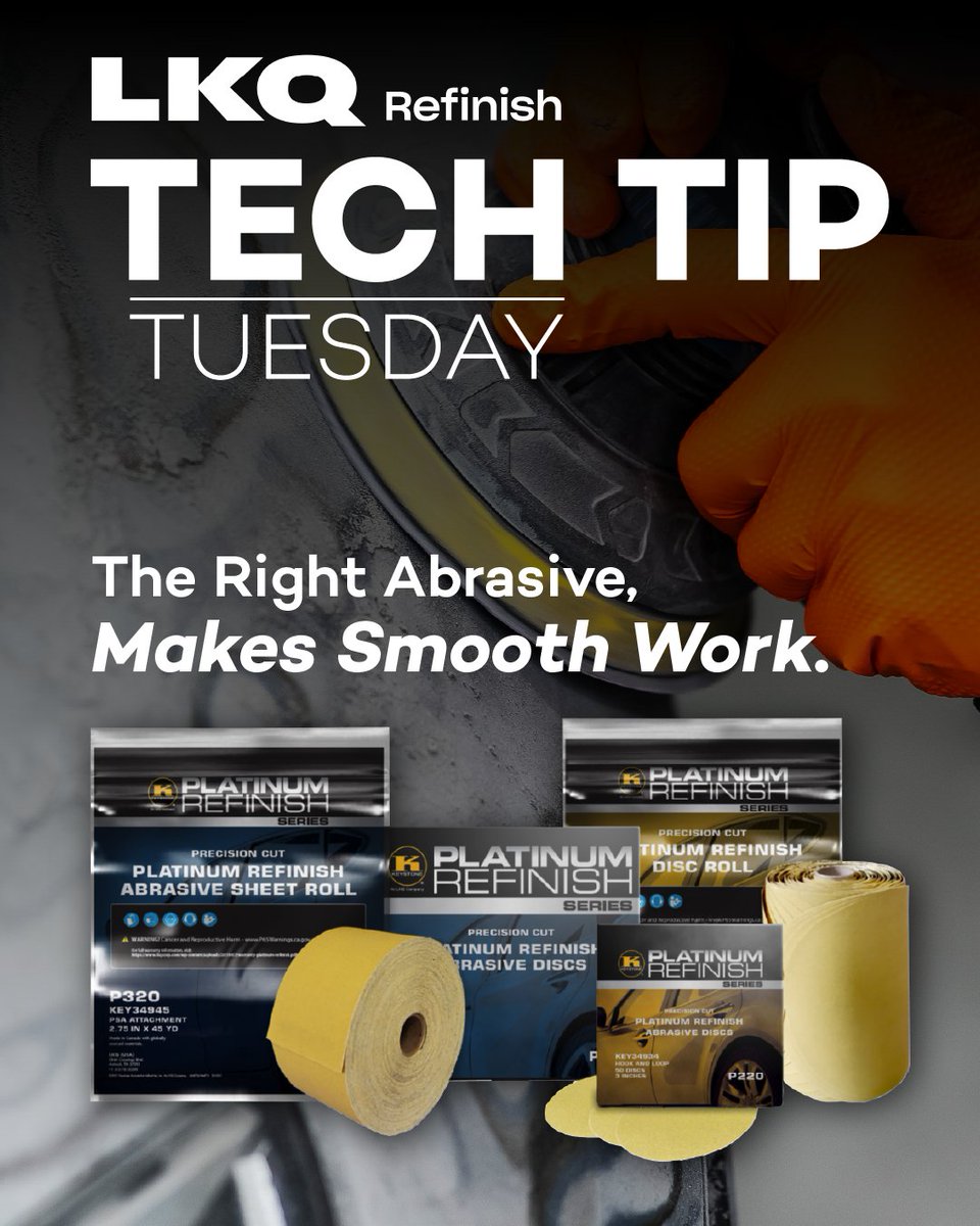 LKQRefinish's tweet image. Sanding is crucial in refinishing. It creates a smooth surface for the new paint and helps remove any old paint or imperfections. Proper sanding techniques are essential for achieving a professional-quality result.

#TechTipTuesday #LKQRefinish
