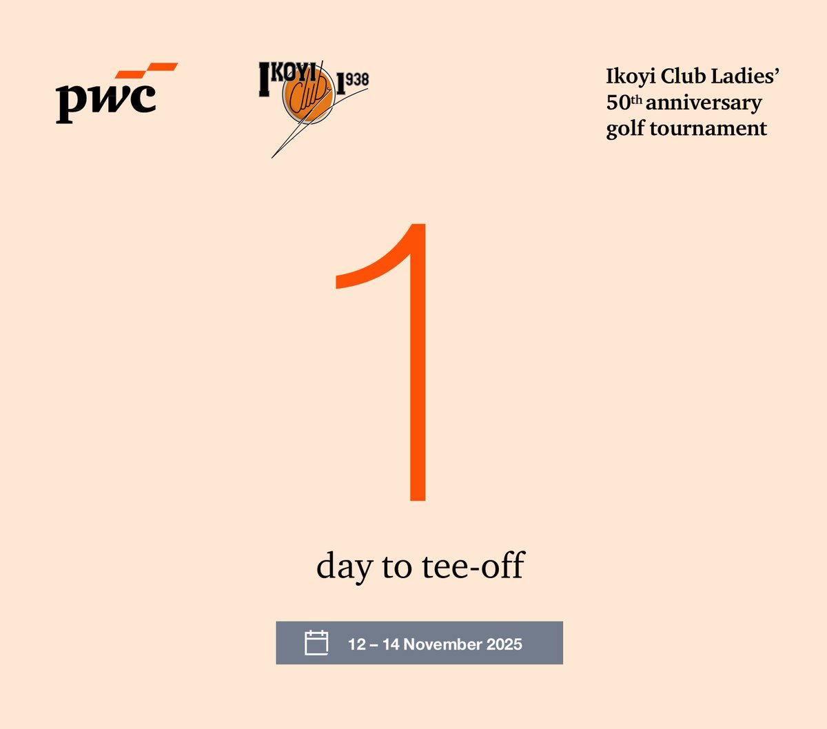 PwC_Nigeria's tweet image. One day to go! ⛳

Tomorrow, the Ikoyi Club Ladies’ 50th anniversary golf tournament tees off. Join us as we celebrate 5 decades of community and golfing excellence.

See you on the course!

#PwCProud #50YearsOfSwing #BuildingTrust #Golf #GoBeyond