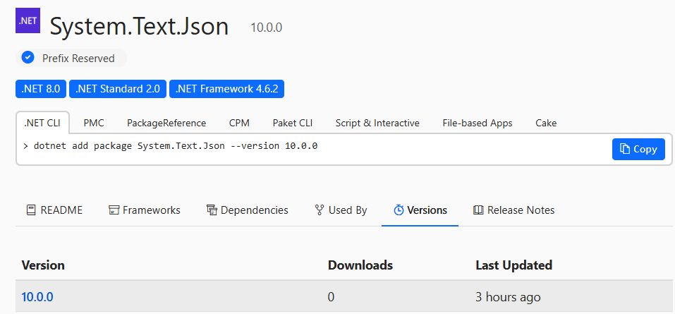marcominerva's tweet image. 🚀 Wow! Looks like the .NET 10 packages landed 3 hours ago! #dotnet #aspnetcore #efcore