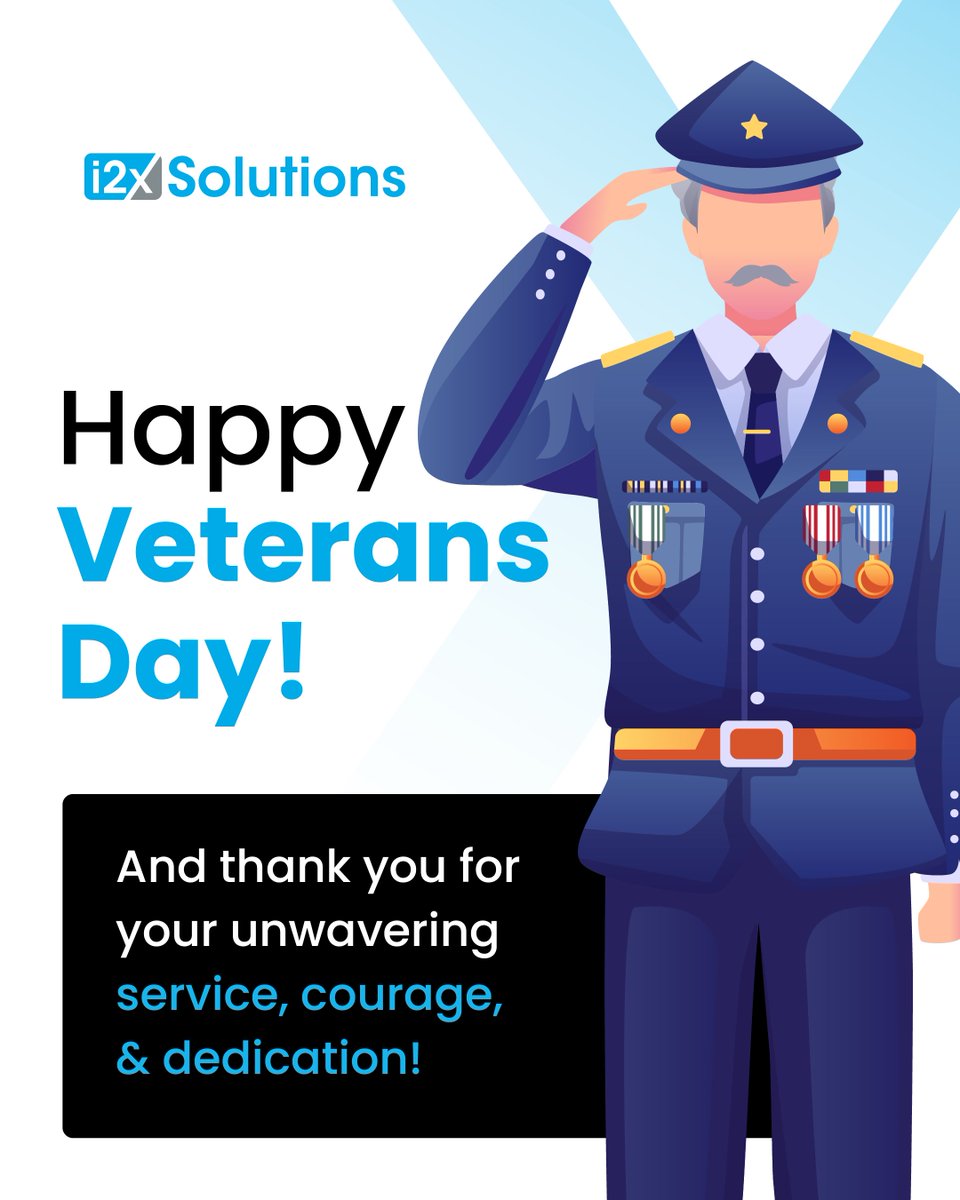 i2xsolutions's tweet image. As we work to improve digital security, we draw inspiration from those who have protected our country’s freedoms and safety.  Happy Veterans Day, and thank you for your unwavering service, courage, and dedication! 🇺🇸

#VeteransDay #i2xSolutions #CyberSecurity #BusinessSecurity