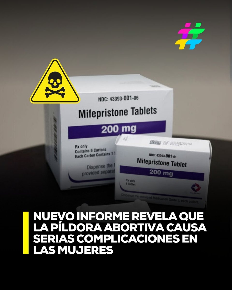 ⚠️Informe del Centro de Ética y Política Pública(EEUU) revela que el 11% de las mujeres que usan la píldora abortiva mifepristona sufren eventos adversos graves como sepsis, hemorragias o infecciones. Esto 22 veces superior a lo indicado en la FDA para aprobar su uso de "-0.5 %"