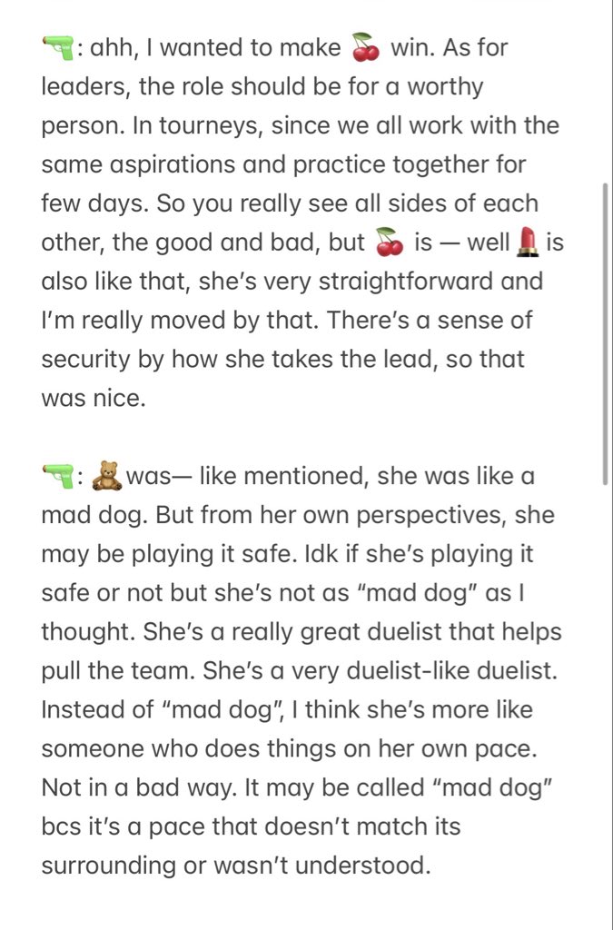 nelaidzz's tweet photo. 🔫 thoughts on his teammates: 🧸🍒🛡️🎻 ( + a stray 💄)

link:
https://t.co/3q01jh89pu https://t.co/4W0dtUdyv1
