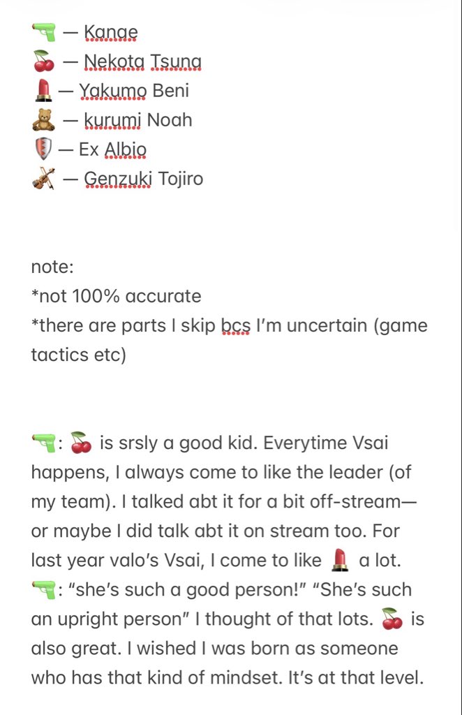 nelaidzz's tweet photo. 🔫 thoughts on his teammates: 🧸🍒🛡️🎻 ( + a stray 💄)

link:
https://t.co/3q01jh89pu https://t.co/4W0dtUdyv1
