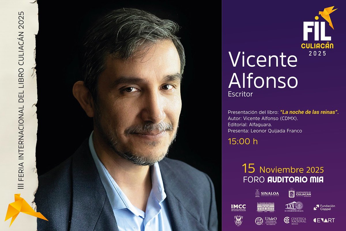 Amigos, este viernes 14 estaremos en la FIL Culiacán para presentar La noche de las reinas. Será un honor compartir la mesa con nuestra admirada Leonor Quijada. ¡Allá nos vemos! 
<a href="/AlfaguaraMex/">Alfaguara Editorial</a> <a href="/penguinlibrosmx/">Penguin Libros México</a> #Culiacan