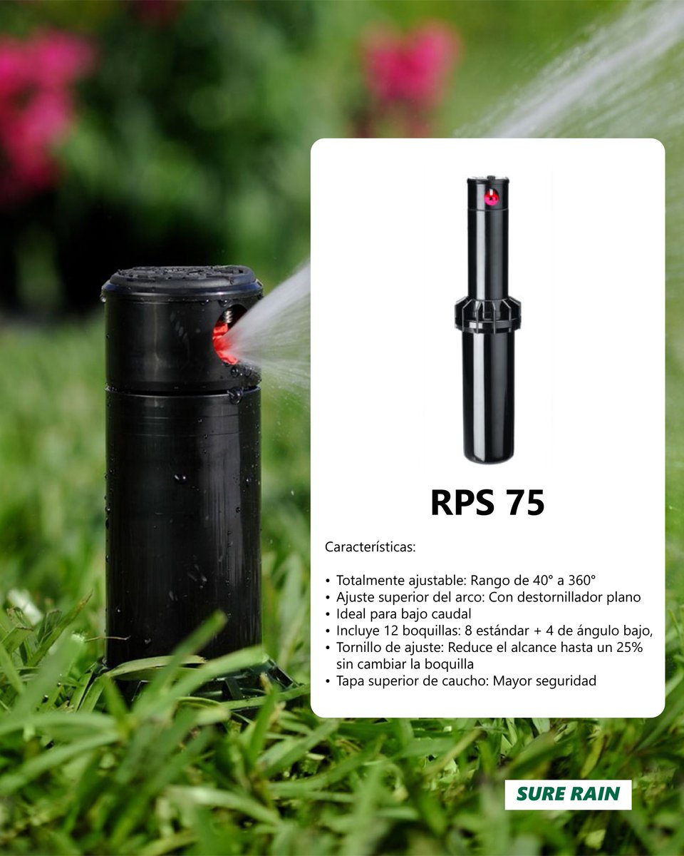 SureRain's tweet image. Aspersores Emergentes K-RAIN 💦

ASPERSOR RPS 75
rosca hembra 3/4"

ASPERSOR RPS SELECT
rosca hembra 3/4"

ASPERSOR PRO PLUS
Medidas: rosca hembra 3/4"

ASPERSOR SUPER PRO
rosca hembra 3/4"

ASPERSOR MINI PRO
rosca hembra 1/2"

PRO SPORT
rosca hembra 1"