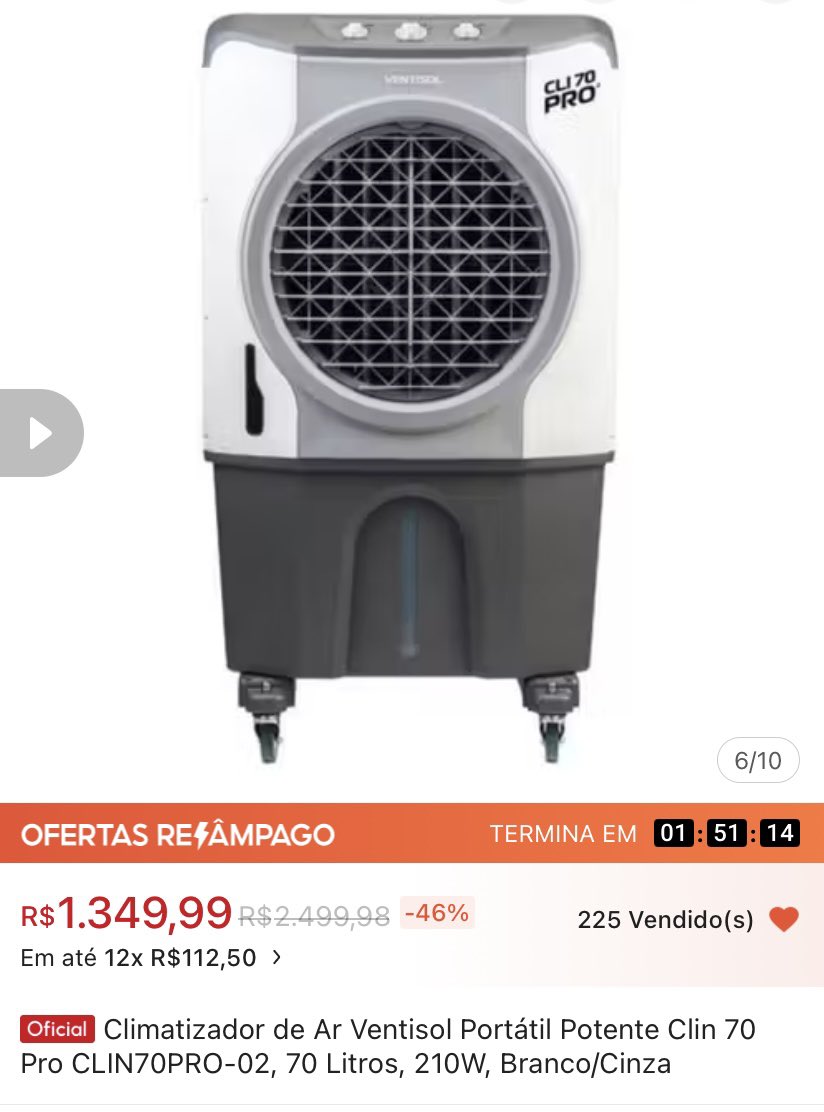 Vale muito essa dica aqui! Refresca o ambiente real! E tá na promoção relâmpagos na shopee. Correeee  #patlama #calor #verao 

🔗 s.shopee.com.br/1LXrgvB7Xv
