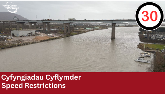 ⚠️ Cyfyngiadau #M4 C42 Earlswood Pont Afon Nedd

➡️Mae terfyn cyflymder o 30mya tuag at y bont ac ar y bont, oherwydd gwyntoedd cryfion..

Cymerwch ofal a chaniatewch rhagor o amser teithio.

📣 Diweddariadau i ddilyn.