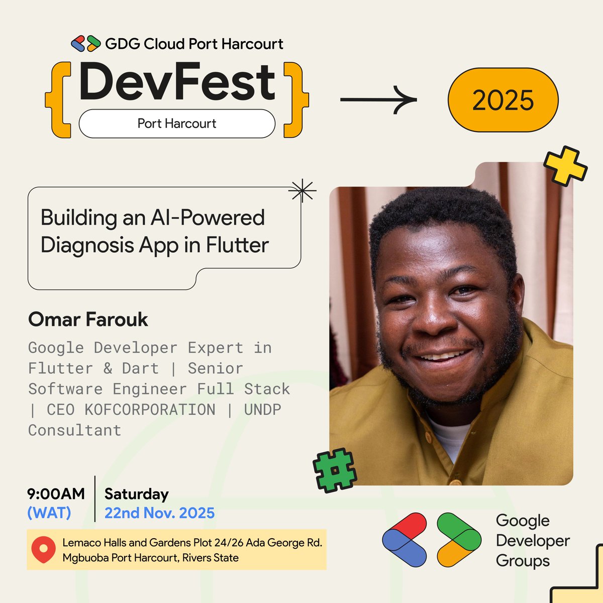 gdgcloudph's tweet photo. Speaker Spotlight:

What happens when AI meets Flutter? 

Find out with @OKougbada, Google Developer Expert (Flutter &amp; Dart), as he shows us how to build an AI-powered diagnosis app — live at #DevFestPH2025!

RSVP now: https://t.co/wFwrUMdw7i 

#DevFestPH2025 #DevfestPH25 https://t.co/p5cVJsod3h