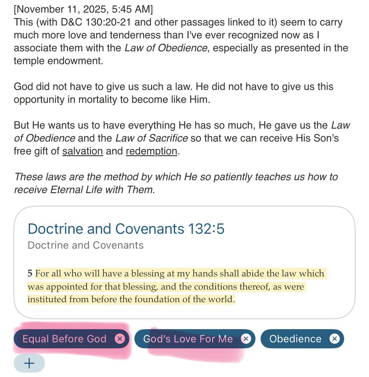 MyGospLib_Notes's tweet image. A much gentler reading about God&apos;s laws this morning. What a sweet reminder of His love for me!