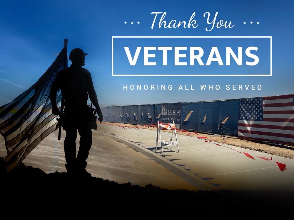 At W. L. Butler, we’re proud to work alongside veterans who bring dedication, discipline, and leadership to every jobsite. Thank you for your sacrifice. Thank you for your strength. Happy #VeteransDay to all who have served our country. #BuildingWhatMatters