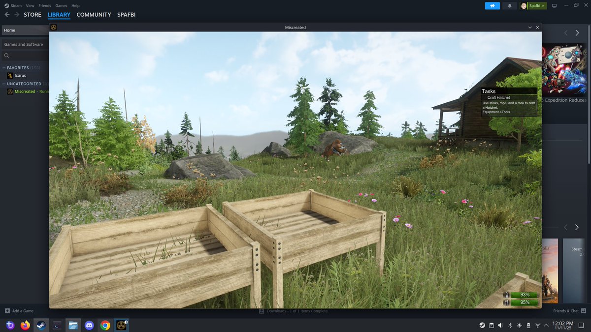 While running on Linux is not officially supported, the recent Miscreated update now plays just fine on Linux (Steam+Proton)! This is a screenshot I took running the game on Bazzite Linux. Thanks for the update, <a href="/entradaint/">Entrada Interactive</a>!