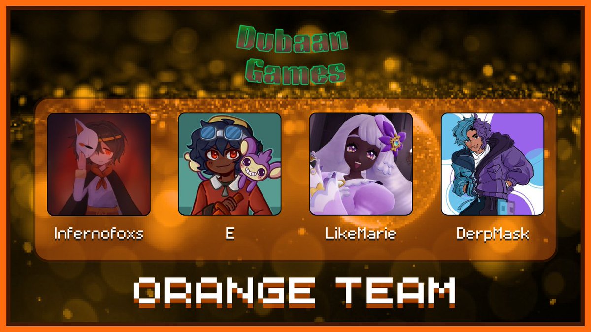 Revealing the Orange team for Dubaan Games 1
Watch them compete this Sunday 16th of November at 5pm GMT
<a href="/infernofox1234/">Inferno</a> <a href="/ItsE0_0/">E 𓈒∘☁︎</a> LikeMarie <a href="/DerpMask/">DerpMask</a>