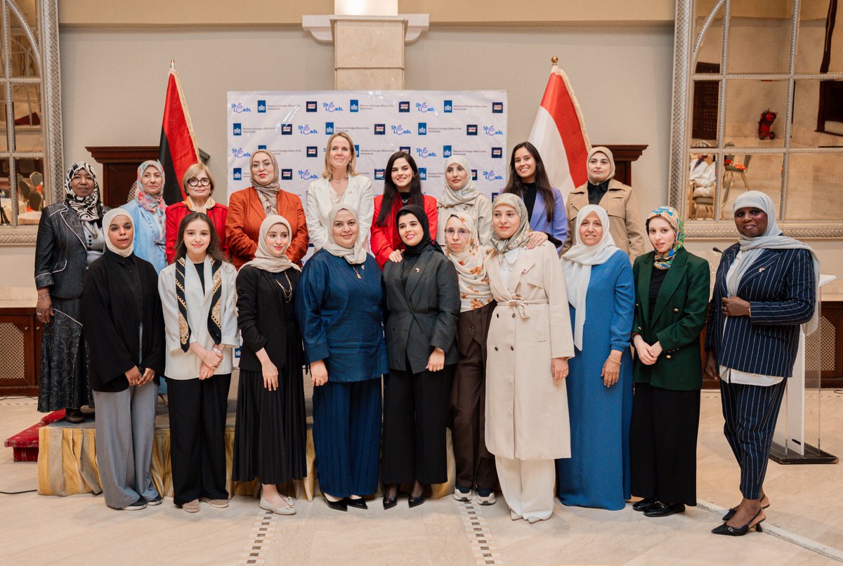 The #SheLeads Closing Ceremony in Tripoli 🇱🇾celebrated women entrepreneurs’ success and leadership! 
Held on Nov 9, with remarks from the Minister of Women’s Affairs and the Deputy Ambassador of the #Netherlands Embassy emphasizing the importance of women’s leadership in #Libya.