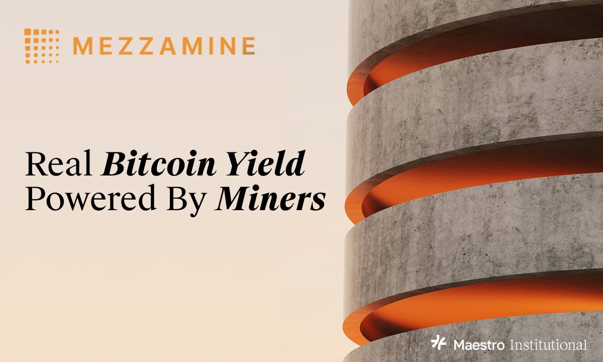 GoMaestroOrg's tweet image. 🚀 BIG NEWS: Maestro launches Mezzamine – the FIRST #Bitcoin-native yield platform powered by Proof-of-Work!

Earn yield on your BTC by financing miners&apos; hashrate expansion. Already &amp;gt;1,000 BTC ($105M+) in committed demand from miners.
🧵 👇