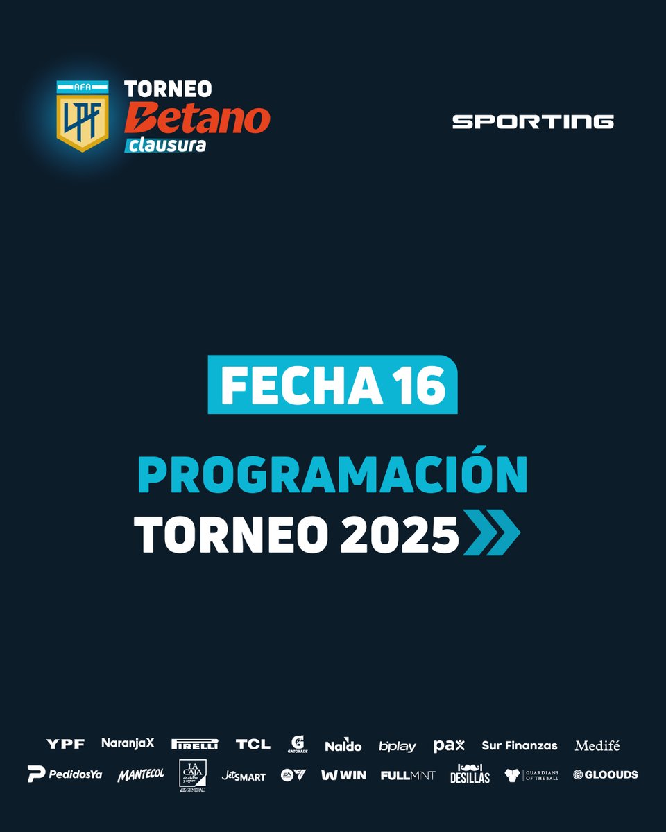 LigaAFA's tweet image. #Programación | Agenda confirmada para la #Fecha16 del #TorneoBetano Clausura 2025 🏆

➡️ ligaprofesional.ar/notas/primera/…