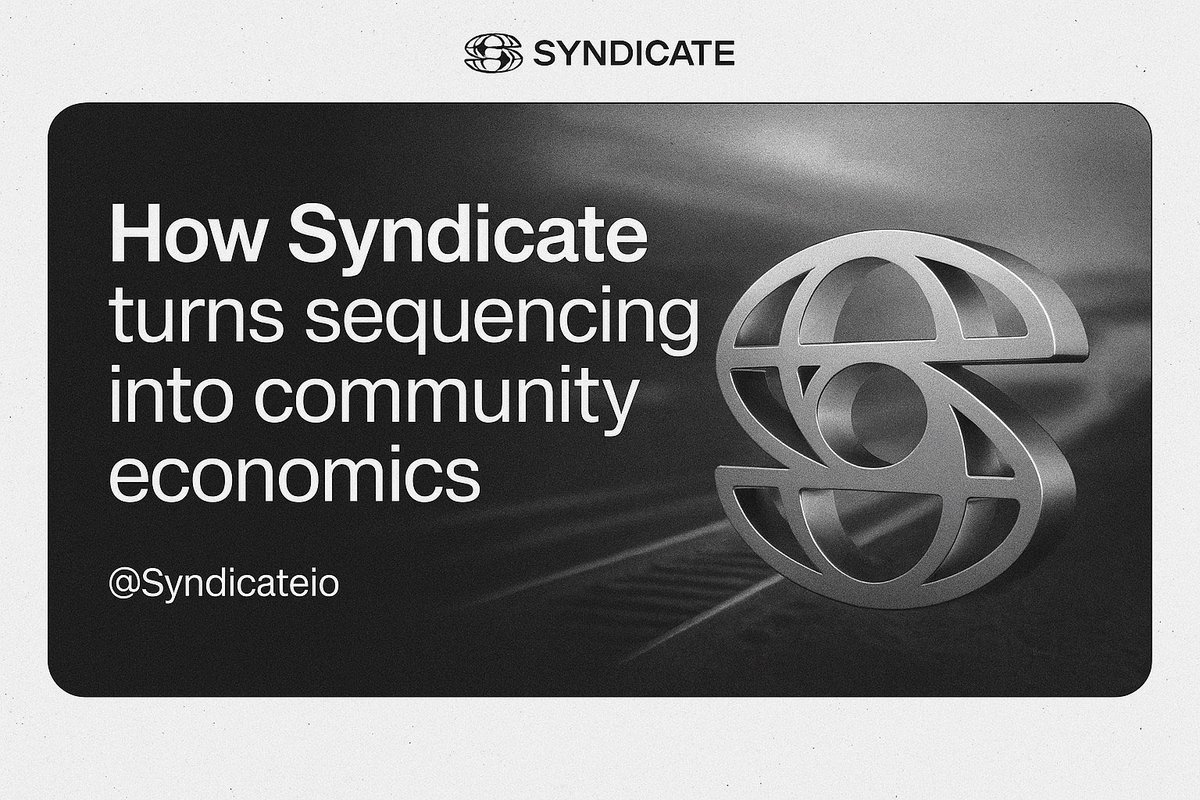 How Syndicate turns sequencing into community economics

Every transaction tells a story, but who decides which stories go first?
Sequencers have always been the invisible hands behind the chain.

@Syndicateio changes that, By making sequencers programmable, Syndicate lets