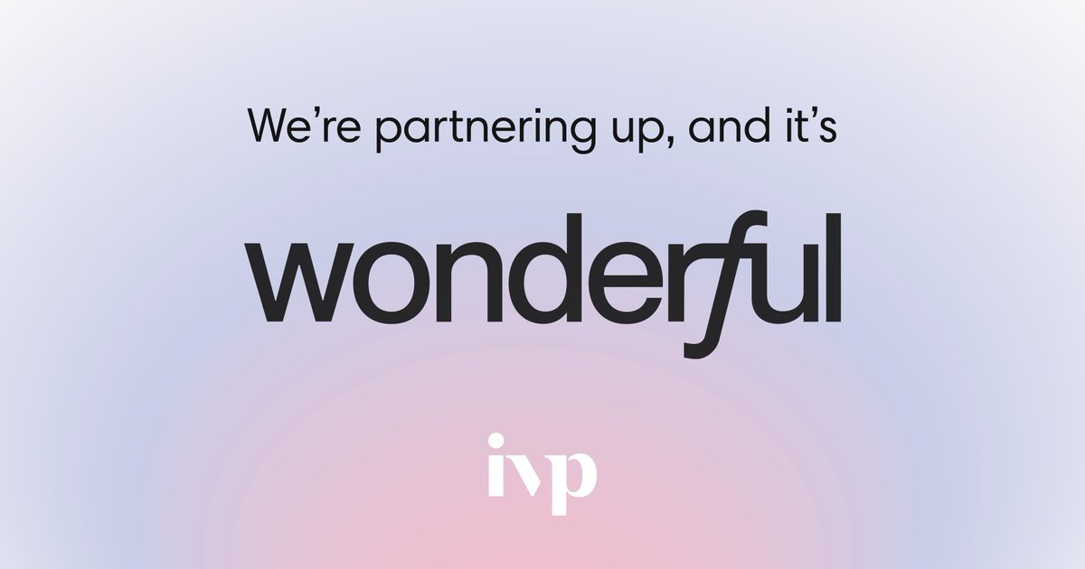 IVP's tweet image. AI agents that understand language, culture, and regulation will define the next era of enterprise software. That’s why IVP - led by our European team @alexlimbovc, @eliaw, and Jimena Nowack - is partnering with Wonderful. More here: ivp.com/content/wonder…
